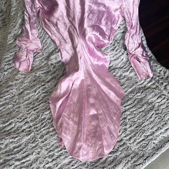 Alexander Wang Ruched Crinkled-Satin Shirt in Pink - Picture 14 of 14